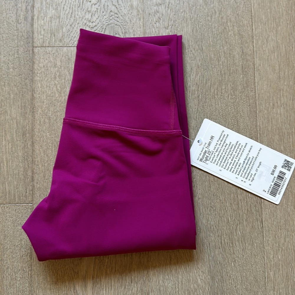 wunder train 25" magenta purple size 2 lululemon nwt